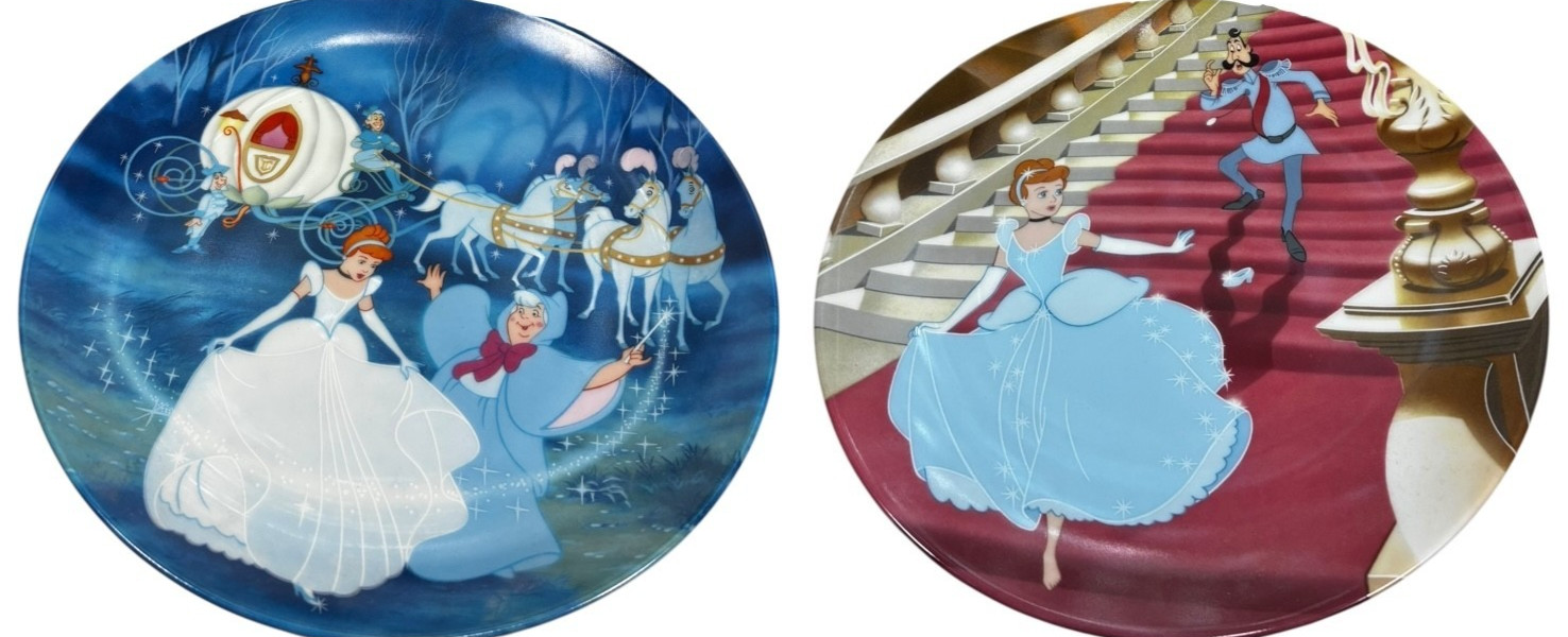 2 pcs - VTG Knowles Disney Cinderella Collector Plates in original packaging