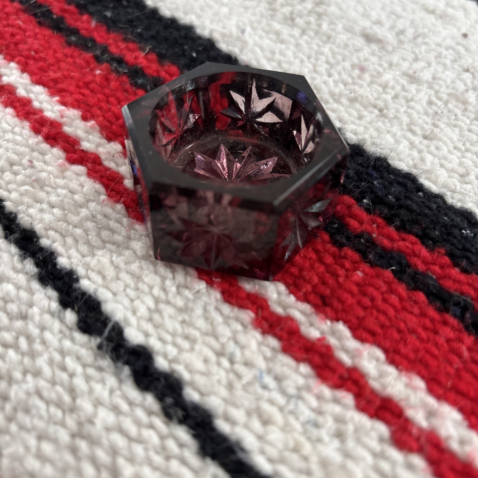 Mosser~ Open Salt Cellar ~ Amethyst Starburst