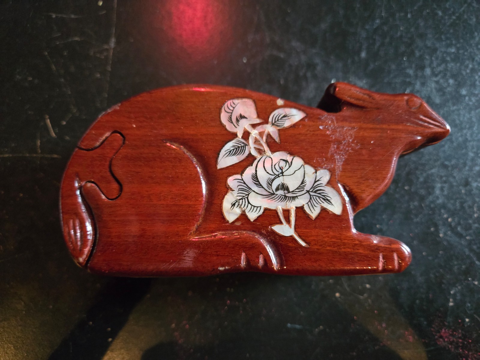 Hand crafted 3D Intarsia Wood Art BUNNY RABBIT Puzzle Wooden Box Secret Compart Hand crafted 3D Intarsia Wood Art BUNNY RABBIT Puzzle Wooden Box Secret Compart