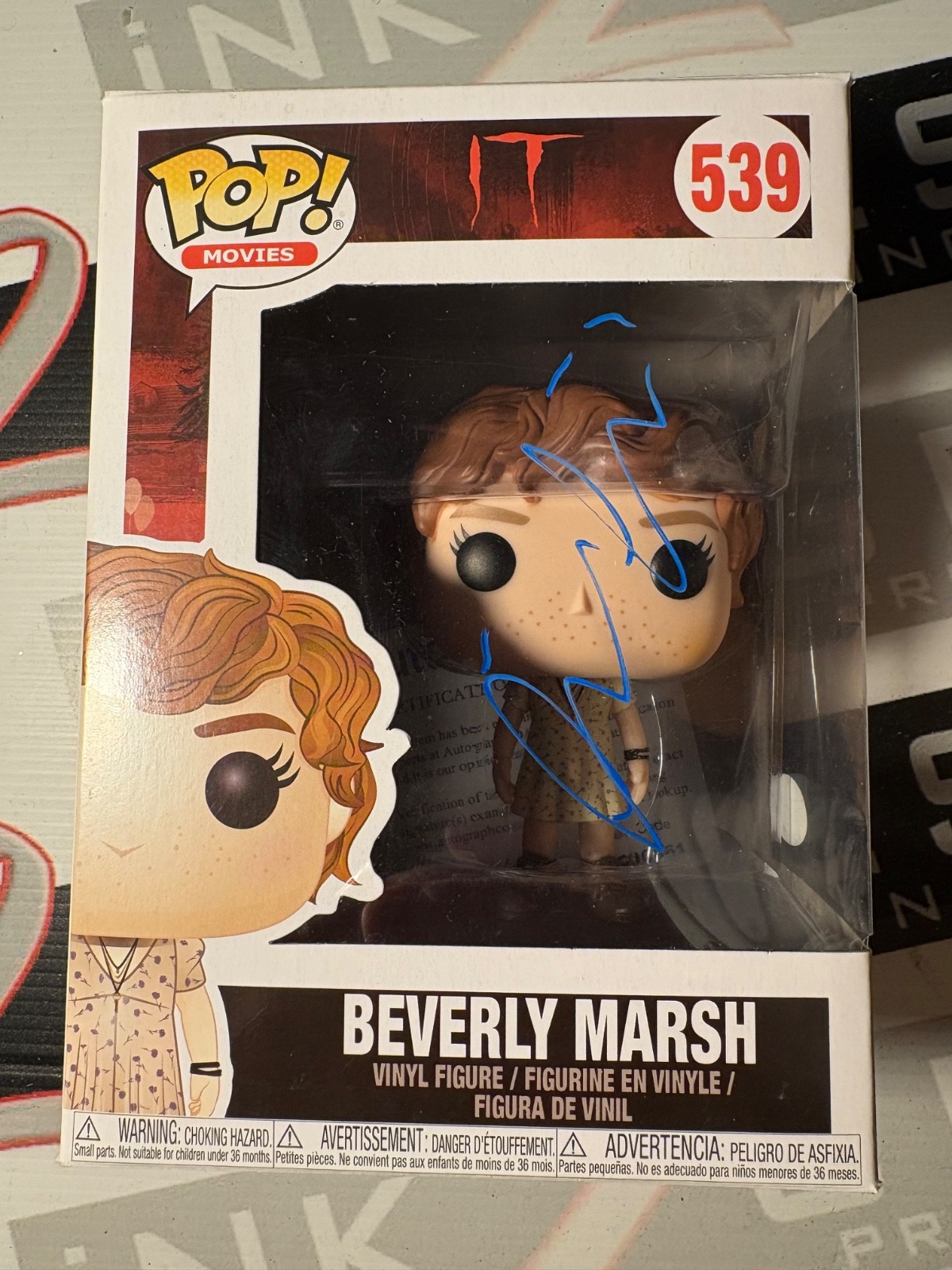 Sophia Lillis Autograph Signed Beverley Marsh IT Funko Pop ACOA Derry Pennywise