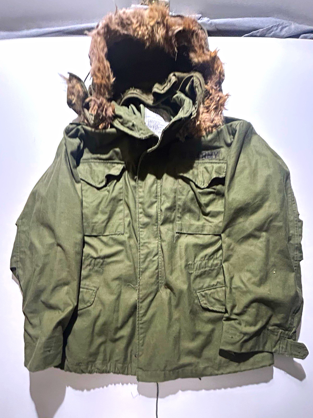 1980s U.S. Army Cold Weather Parka Coat w/ Fur Hood - Original