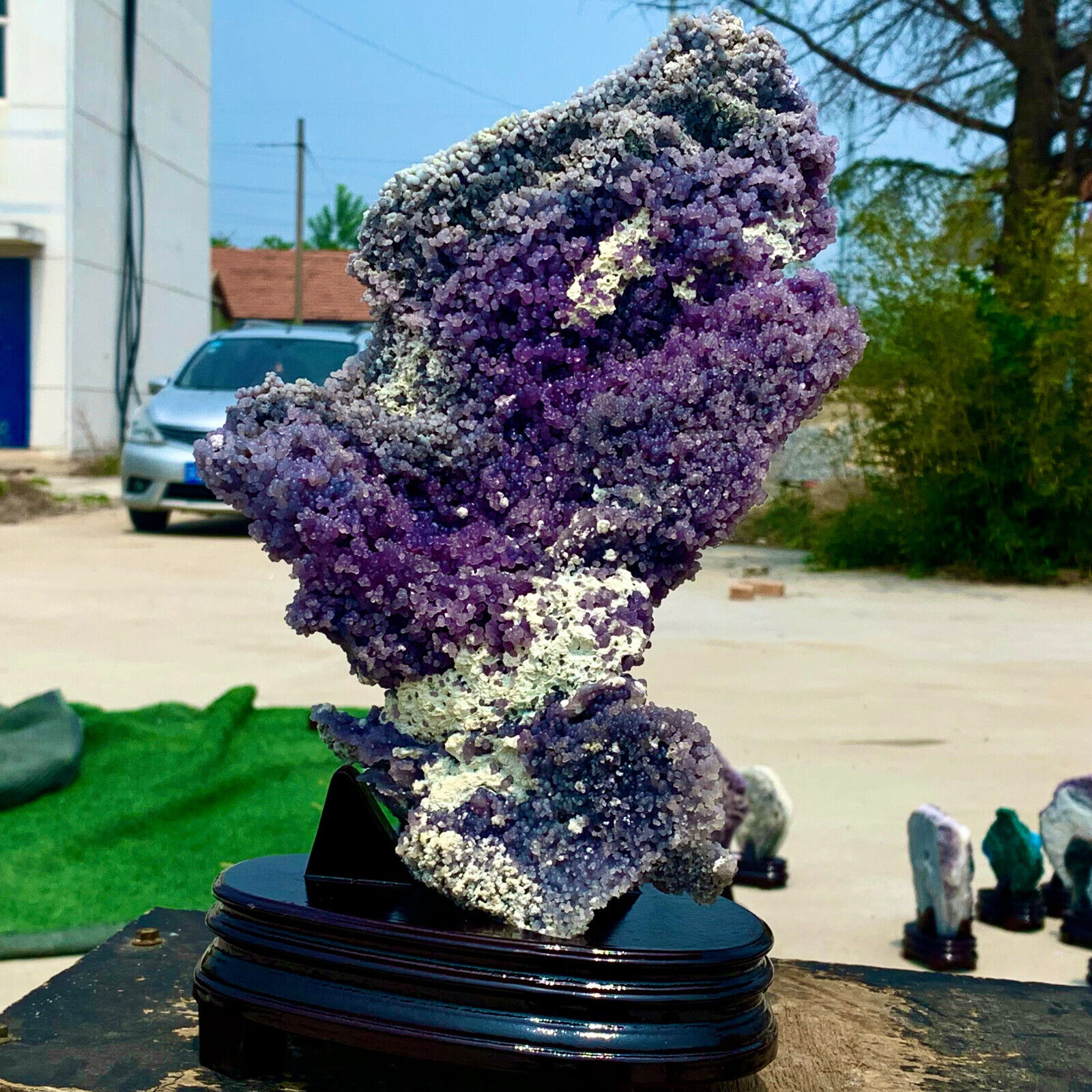 6.29LB Natural purple grape agatequartz crystal granular mineralspecimen