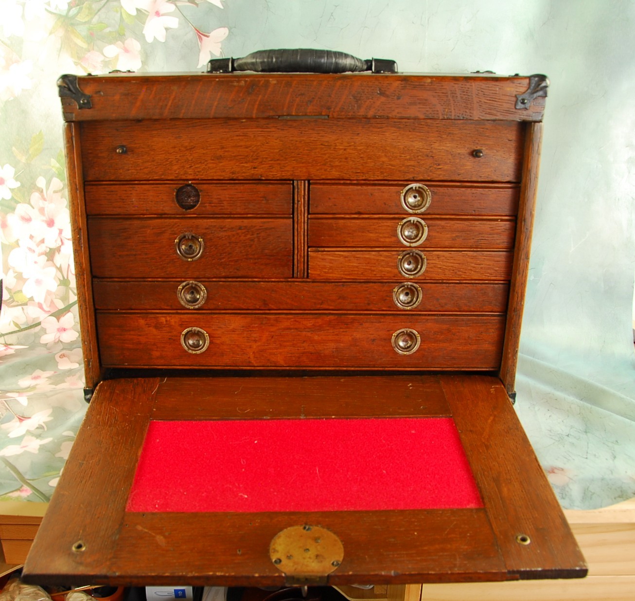 ANTIQUE~1918 Union 7 Drawer Oak Machinists Tool Chest Rochester~NY w/key #162 ANTIQUE~1918 Union 7 Drawer Oak Machinists Tool Chest Rochester~NY w/key #162