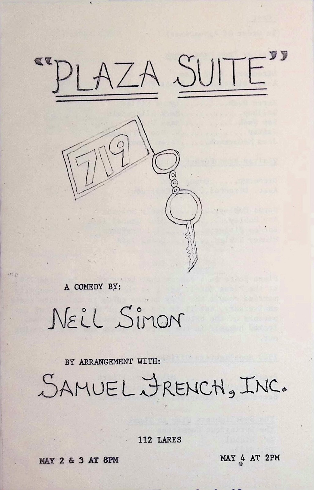 1980 Plaza Suite Playbill Program Spotlighters PA Community Theater Glah Bros Ad 1980 Plaza Suite Playbill Program Spotlighters PA Community Theater Glah Bros Ad