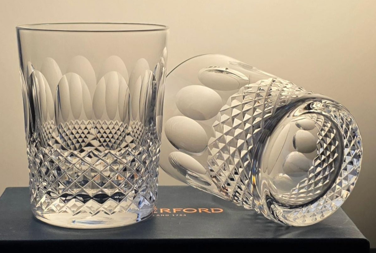 Vintage Waterford Crystal Colleen Double Old-Fashioned Tumblers Made in Ireland