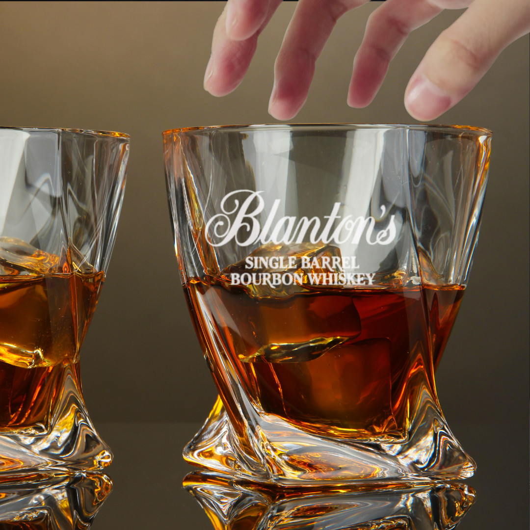Custom Engraved Blanton's Whiskey Glass – 10 oz Twisted Rocks Glass Custom Engraved Blanton's Whiskey Glass – 10 oz Twisted Rocks Glass