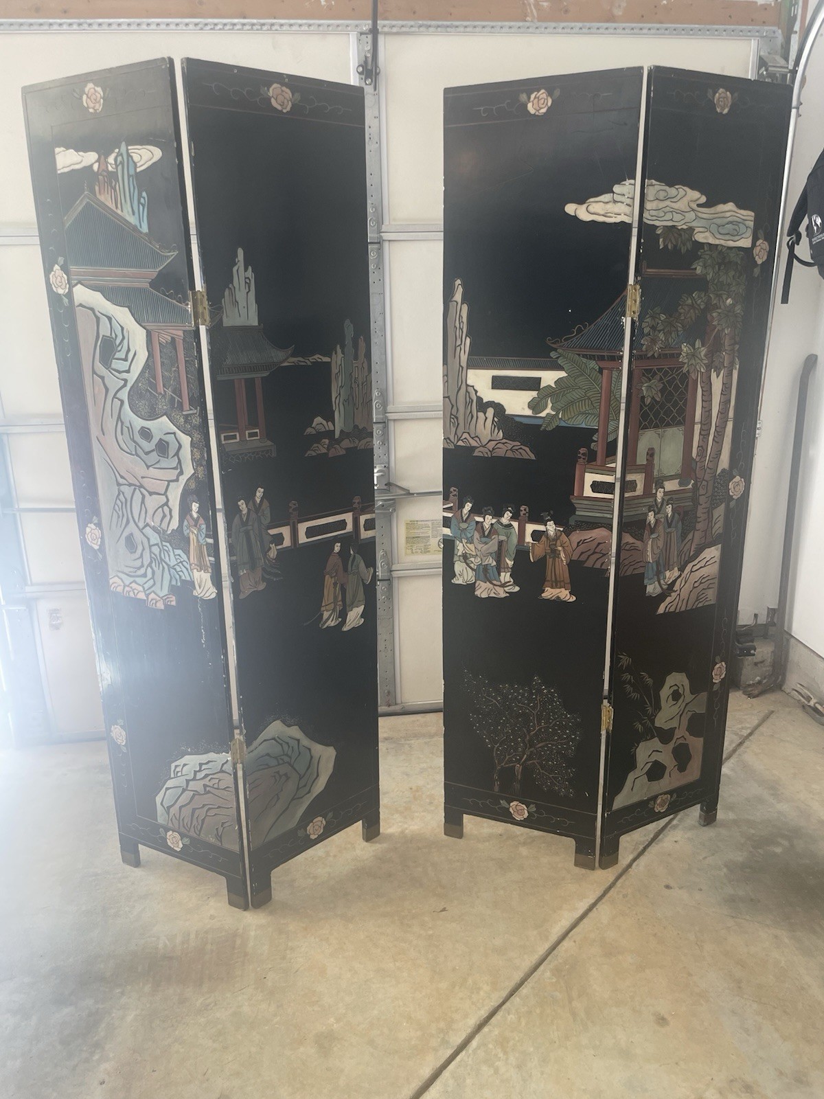 Chinese Vintage 4 Panels Lacquer Devider Chinese Vintage 4 Panels Lacquer Devider
