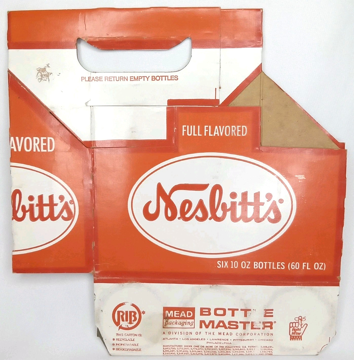 Vintage 1960s Advertising Soda Carrier Nesbitt\'s Made In USA