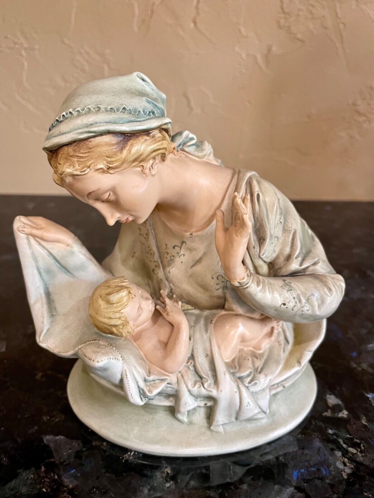 Antique Antonio Borsato Italy MADONNA & CHILD BABY JESUS - Hand Signed 
