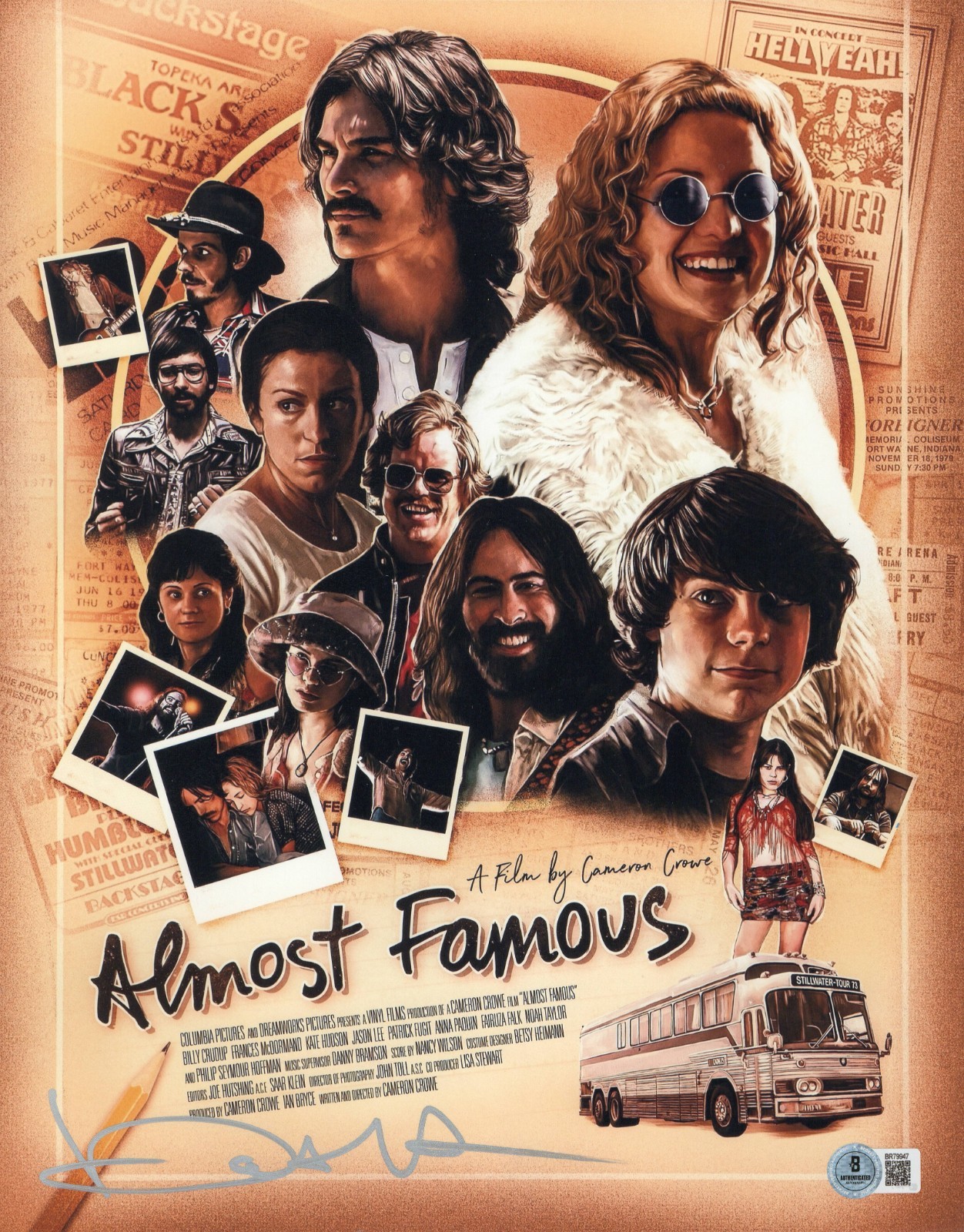 Kate Hudson Signed Autograph AlmostFamous 11x14 Photo Beckett BAS
