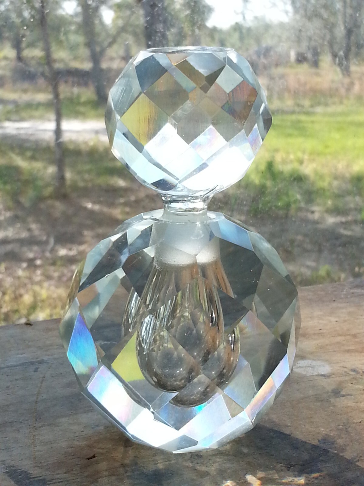 Vintage Beautiful W. Rice & Co Hand Cut Faceted Perfume Bottle Made In Japan