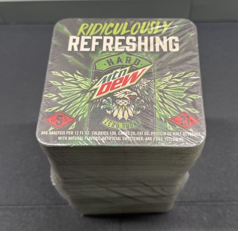 125 Sealed Hard Mtn Mountain Dew Ridiculously Refreshing Coasters