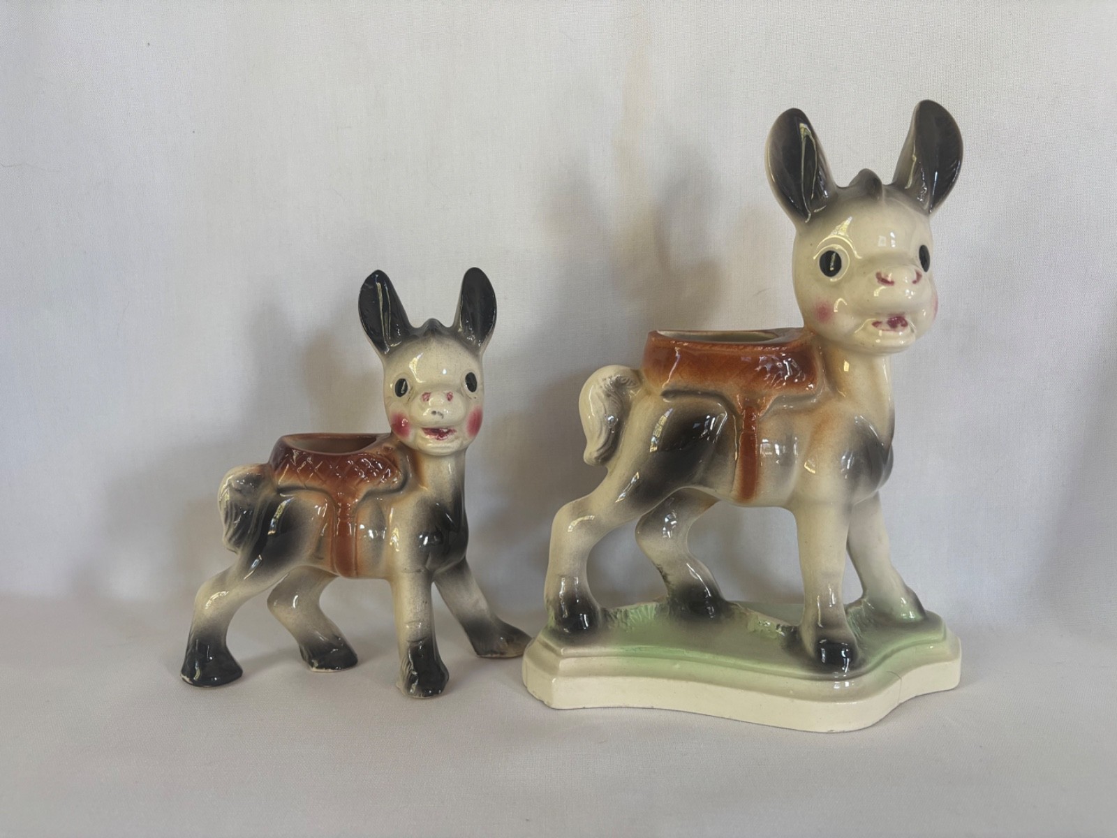 2 Vintage Rempel Diamond Pottery Balky The Mule 
