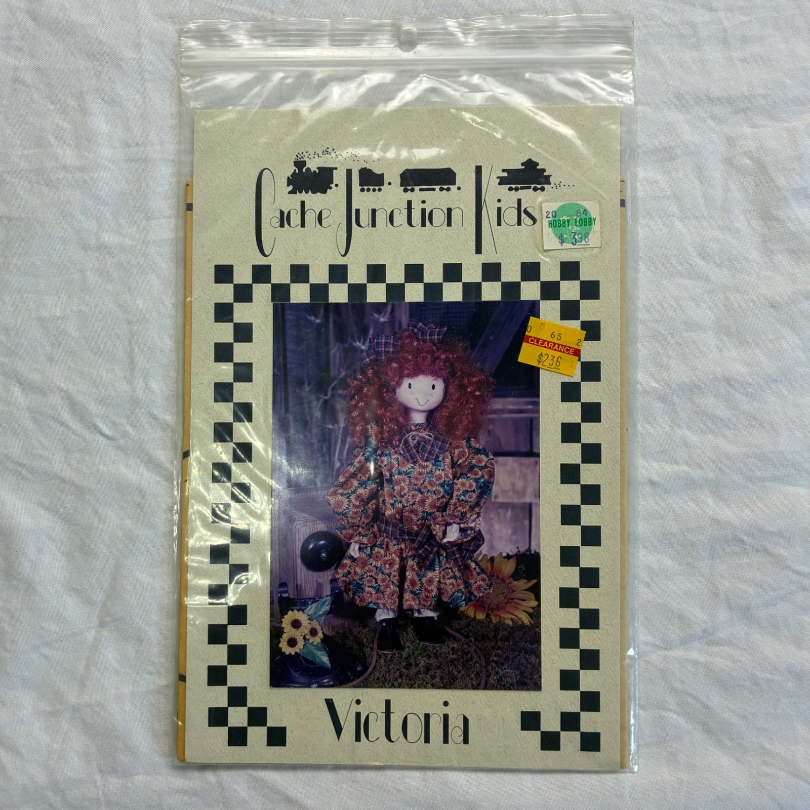 Vintage 1994 Cache Junction Kids Victoria Doll Clothing Sewing Pattern Uncut