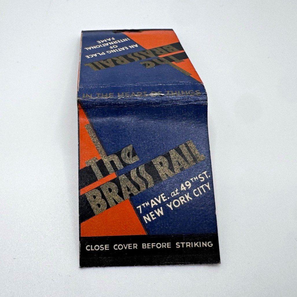 Vintage The Brass Rail Restaurant Matchbook New York City 7th Ave & 49th St Vintage The Brass Rail Restaurant Matchbook New York City 7th Ave & 49th St