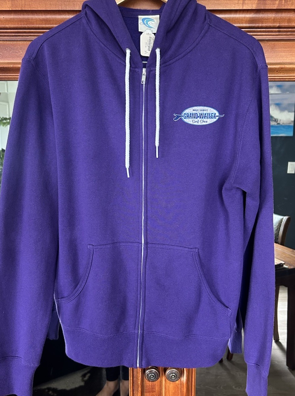 Maui Hawaii Grand Wailea Surf Shop Purple Full Zip Hoodie NWT Maui Hawaii Grand Wailea Surf Shop Purple Full Zip Hoodie NWT