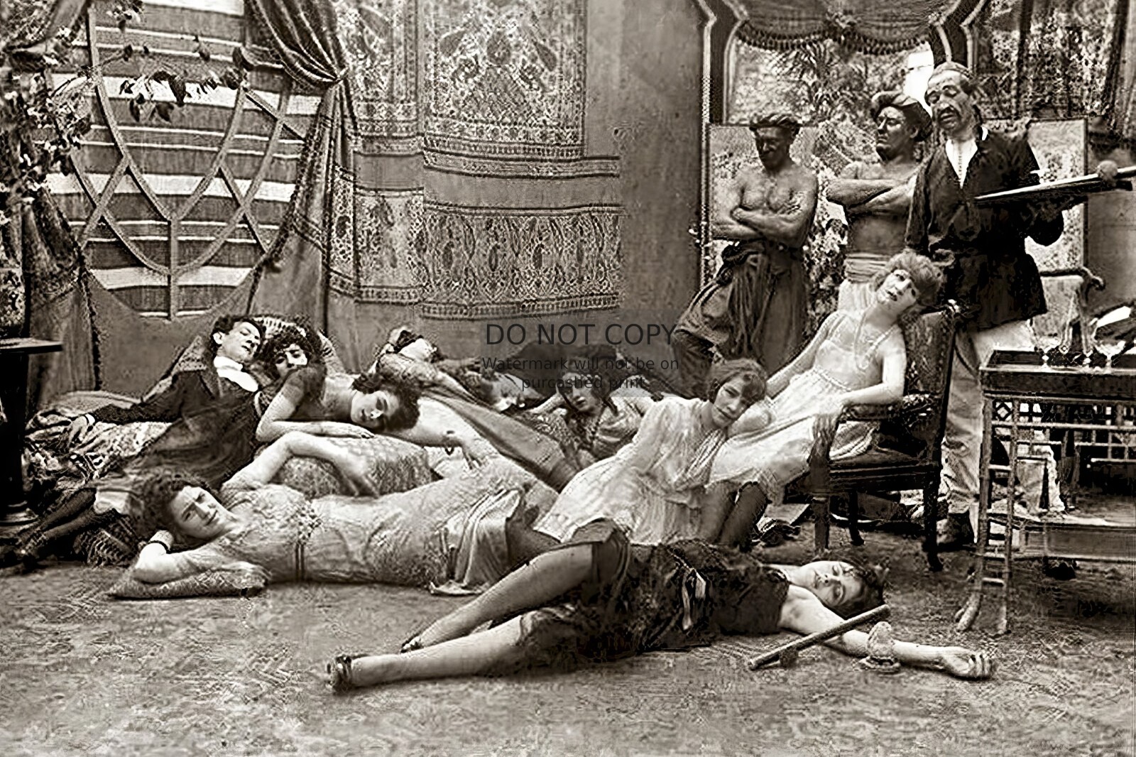 FRENCH OPIUM PARTY 1918 HISTORIC 4X6 PHOTO POSTCARD FRENCH OPIUM PARTY 1918 HISTORIC 4X6 PHOTO POSTCARD