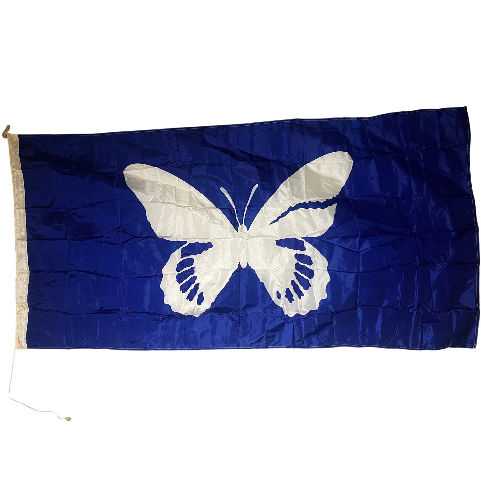 Vintage Quebec Canada Crippled Children Flag Blue White Butterfly Nylon 3x6 ft Vintage Quebec Canada Crippled Children Flag Blue White Butterfly Nylon 3x6 ft