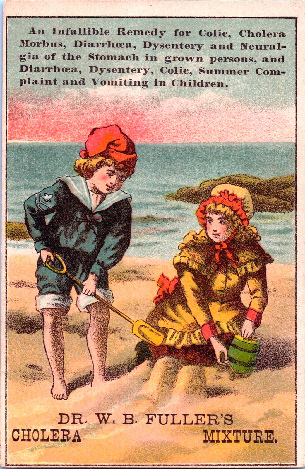 Rare Vintage W. B. Fuller's Cholera Mixture Quack Remedy Victorian Trade Card Rare Vintage W. B. Fuller's Cholera Mixture Quack Remedy Victorian Trade Card