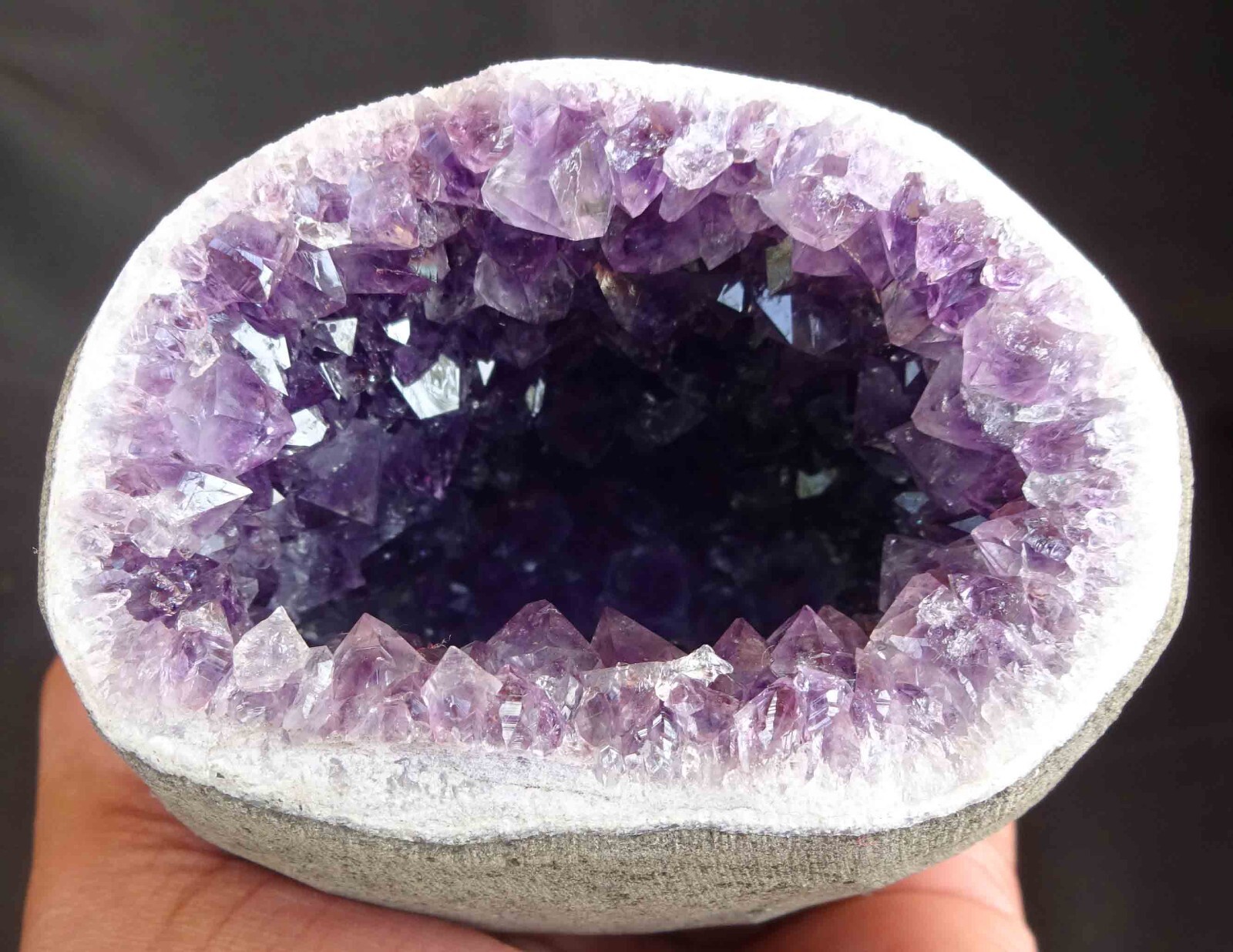 SUPERB AMETHYST IN CLUSTERS GEODE # 834