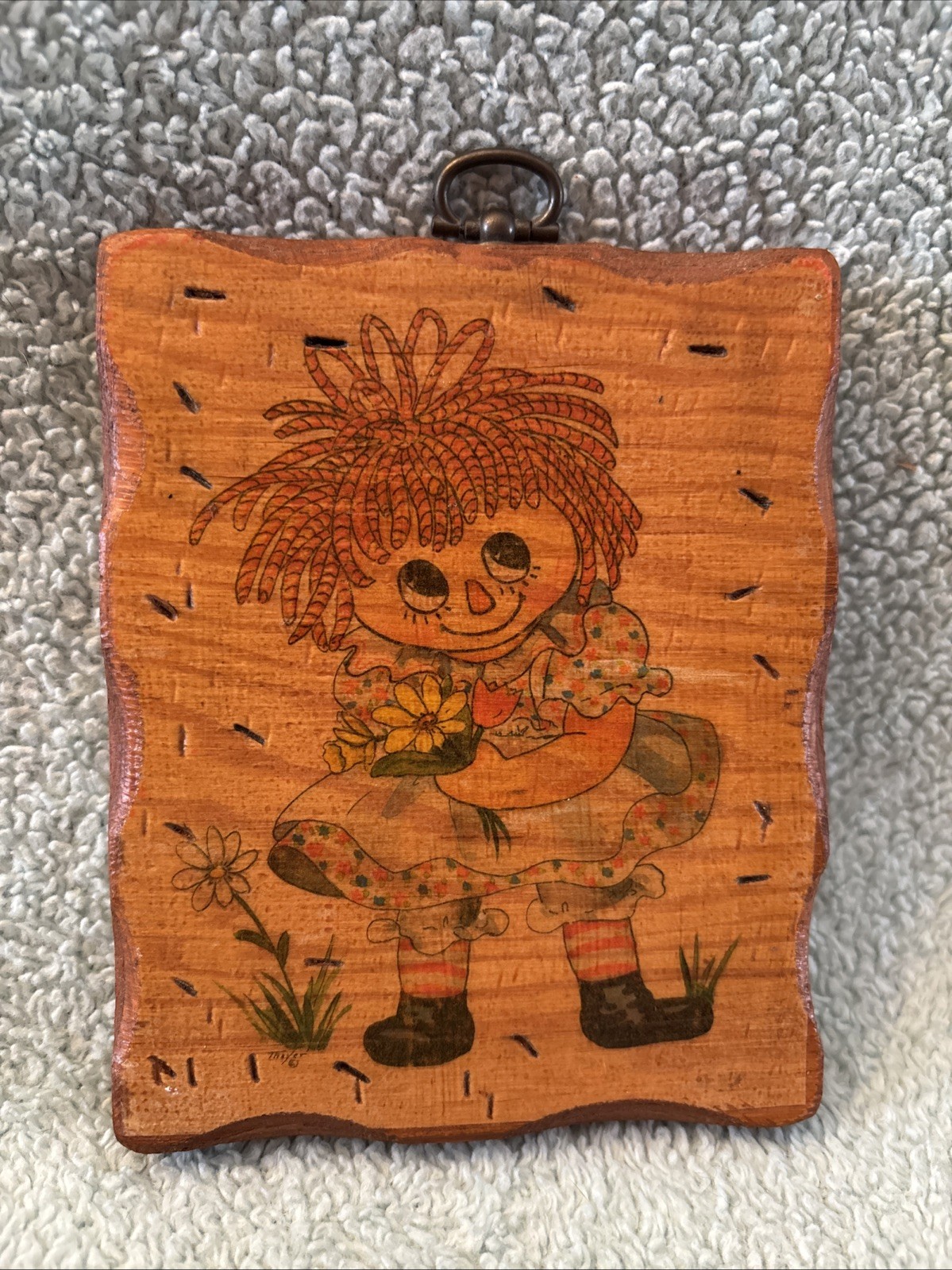 Vtg 70’s Raggedy Ann Modge Podge Art Shellac Portrait Pictures Thayer Plaque #AJ Vtg 70’s Raggedy Ann Modge Podge Art Shellac Portrait Pictures Thayer Plaque #AJ