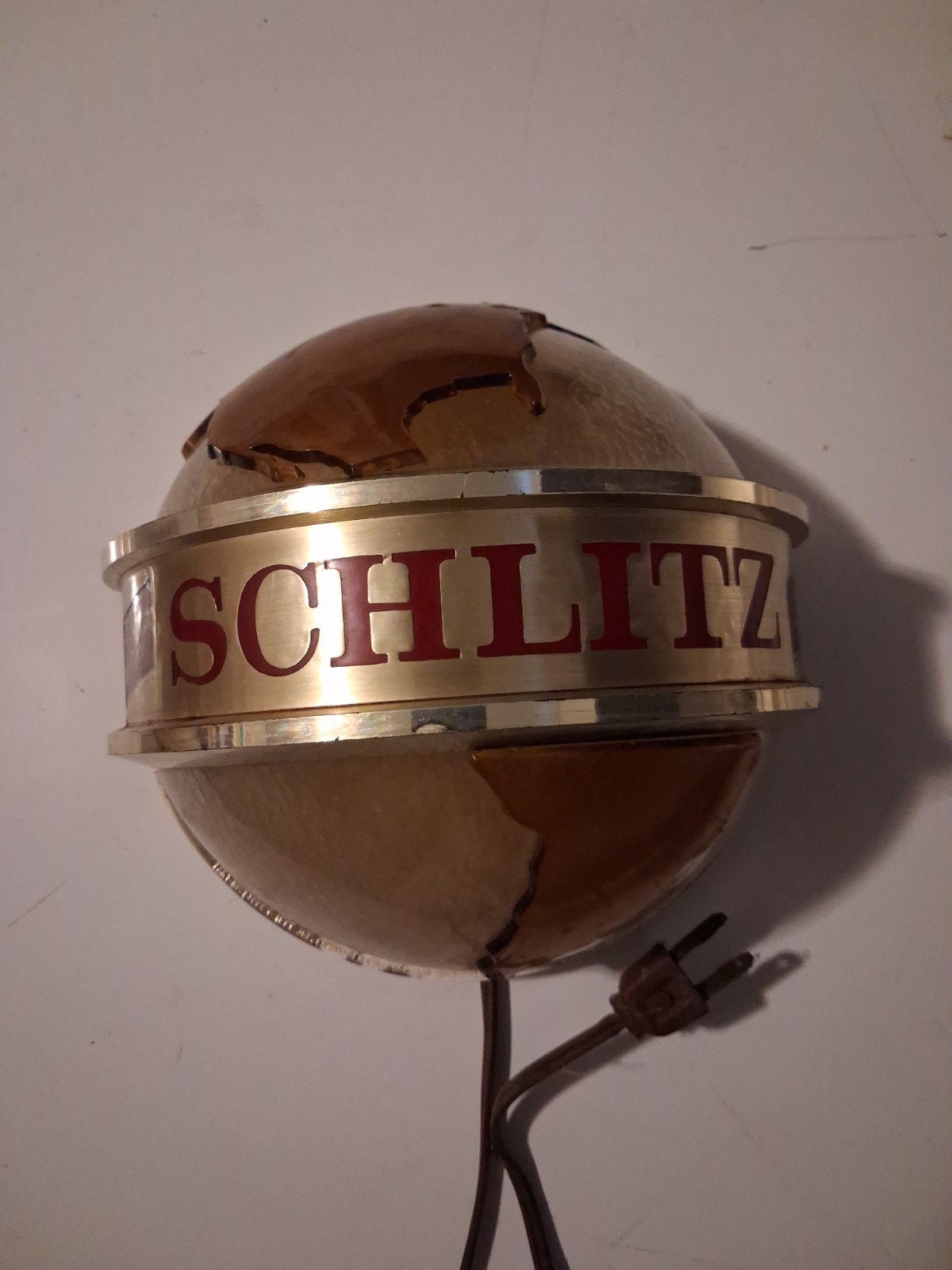 VTG 1960 SCHLITZ Beer Lighted Bar Sign Globe (Works Tested)