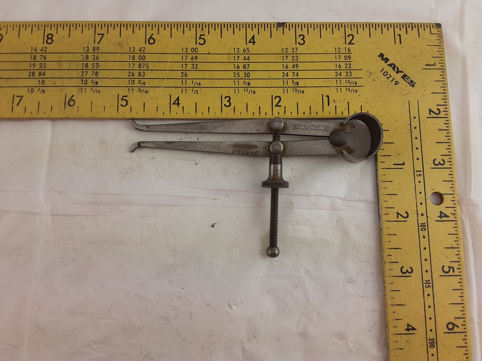 Vintage GOODELL PRATT 6” Flat Leg Inside Calipers Greenfield Mass. USA