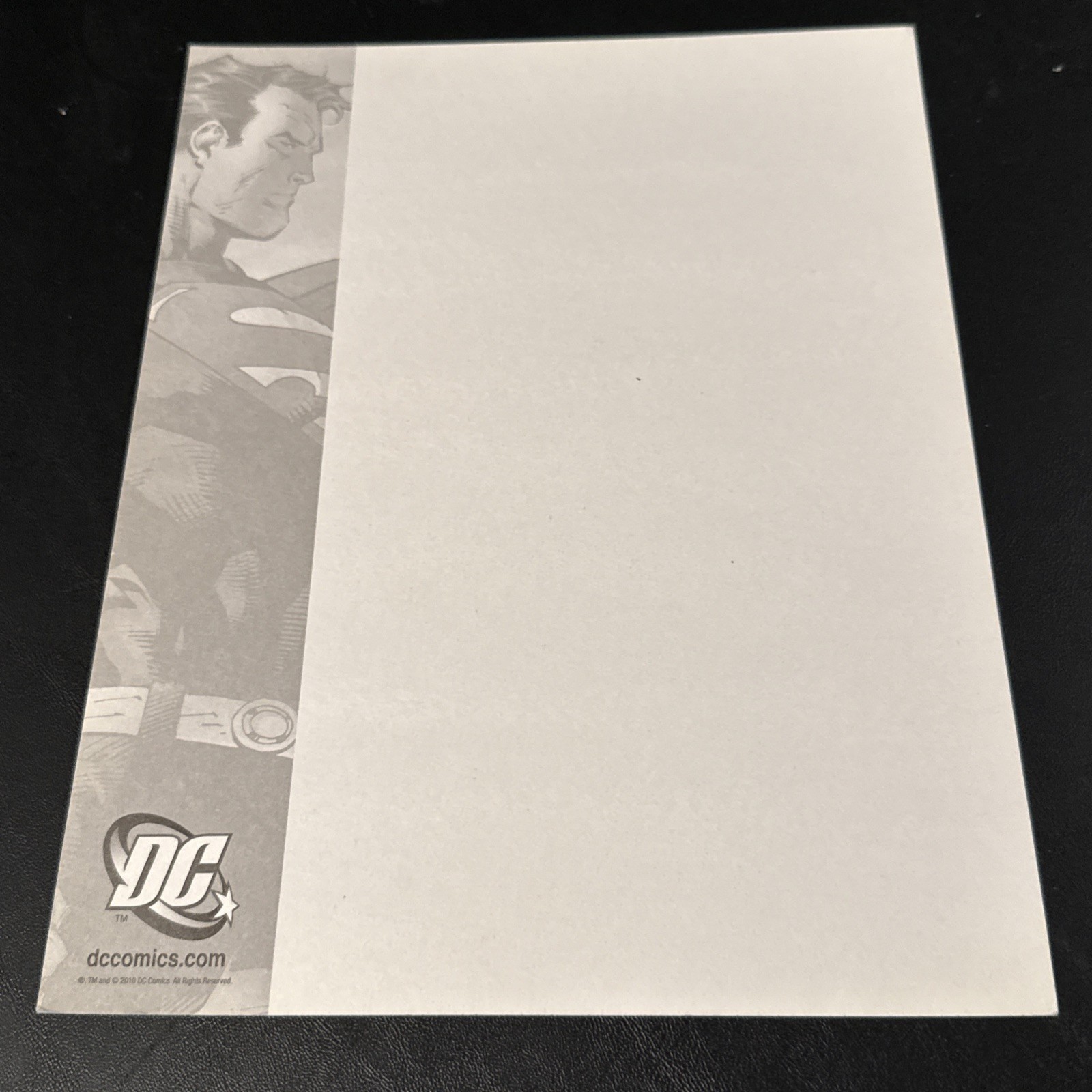 RARE 2010 DC comics booth Jim Lee Superman blank sketch board HTF 8 1/2” X 10”