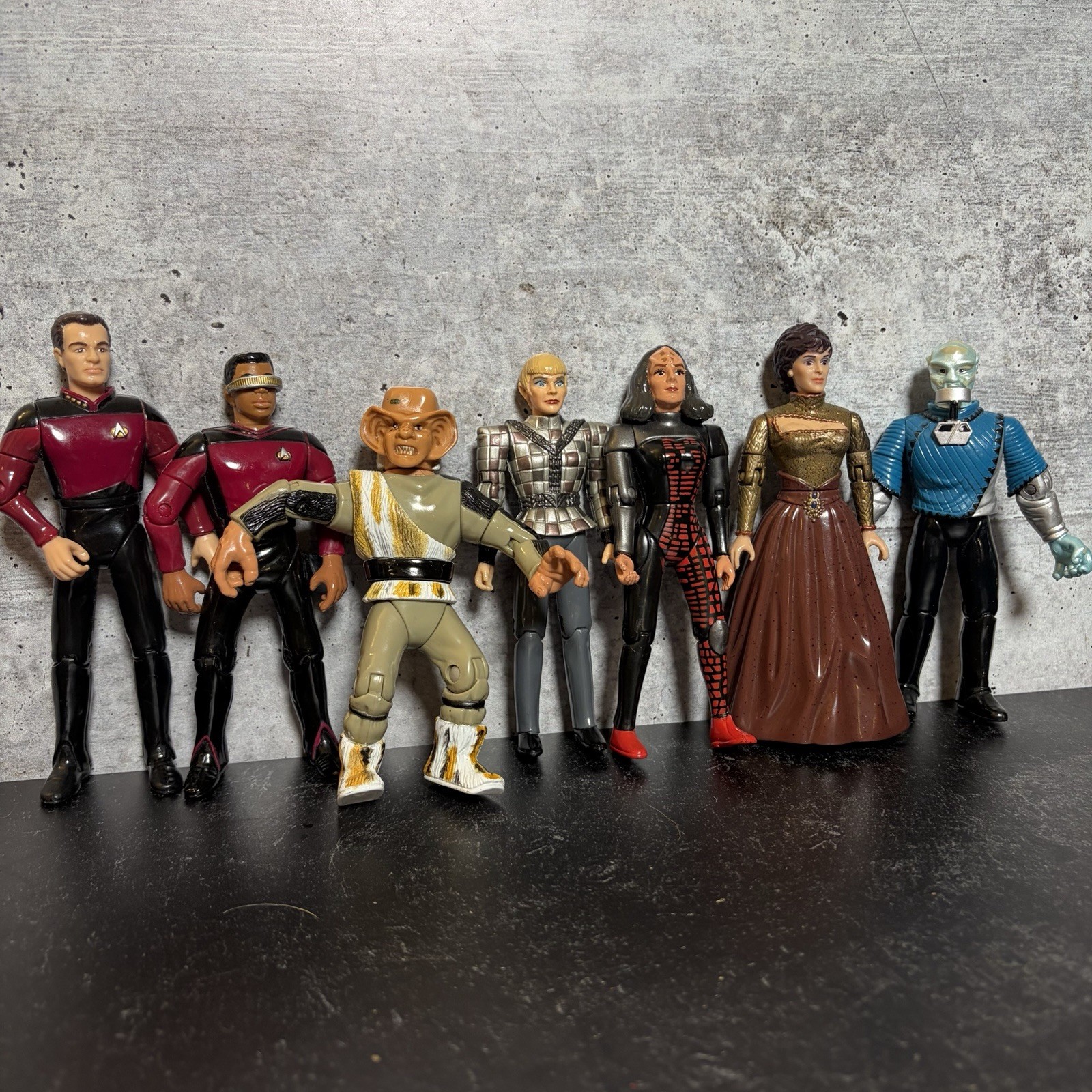 Vintage Star Trek TNG Playmates Lot of 7 1992 1993 1994 Action Figures 5”