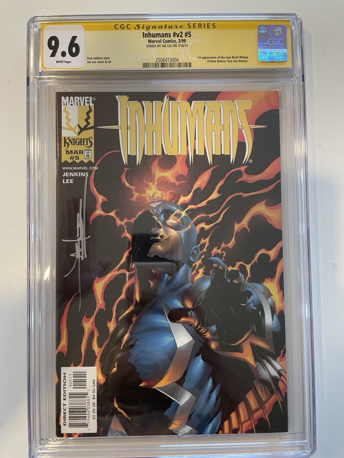 INHUMANS# V2 #5 CGC 9.6 1st YELENA BELOVA NEW BLACK WIDOW 1999 Signed JAE LEE
