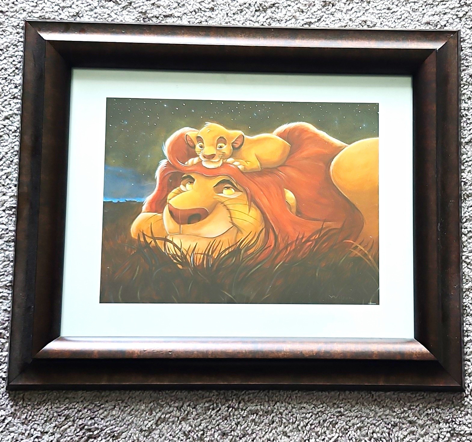 Disney The Lion King Simba & Mufasa Framed Print Artwork Wall Decor