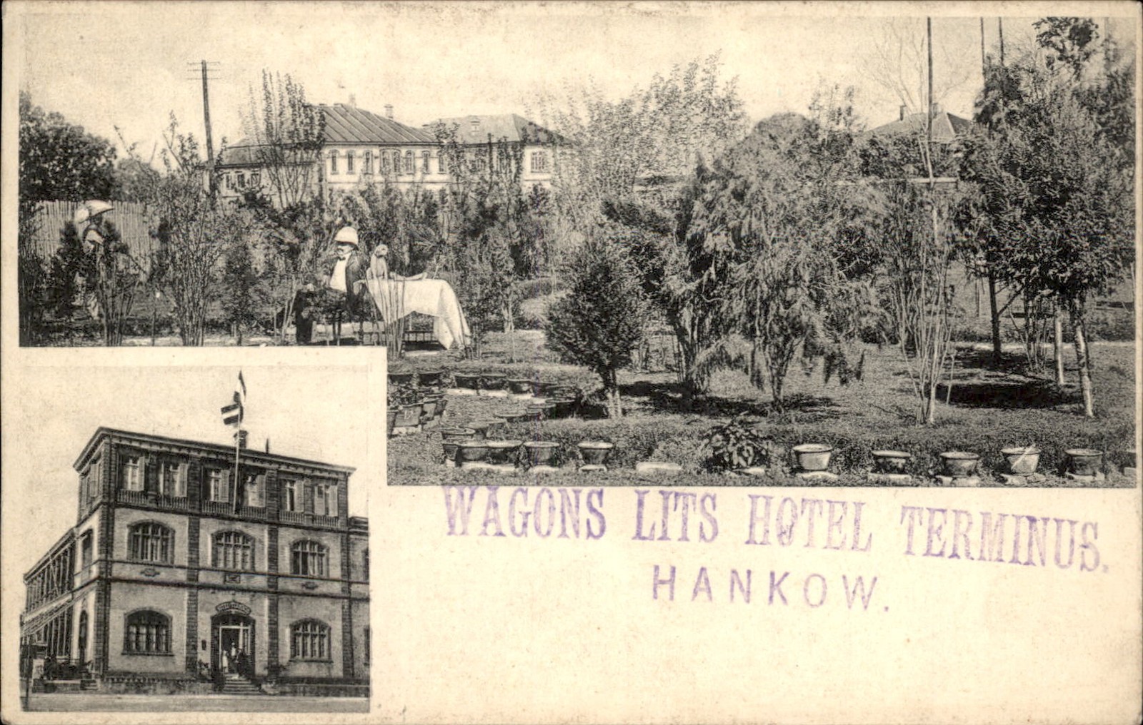Hankow China Wagons Lits Hotel Terminus c1900s-10s Vintage Postcard bhn