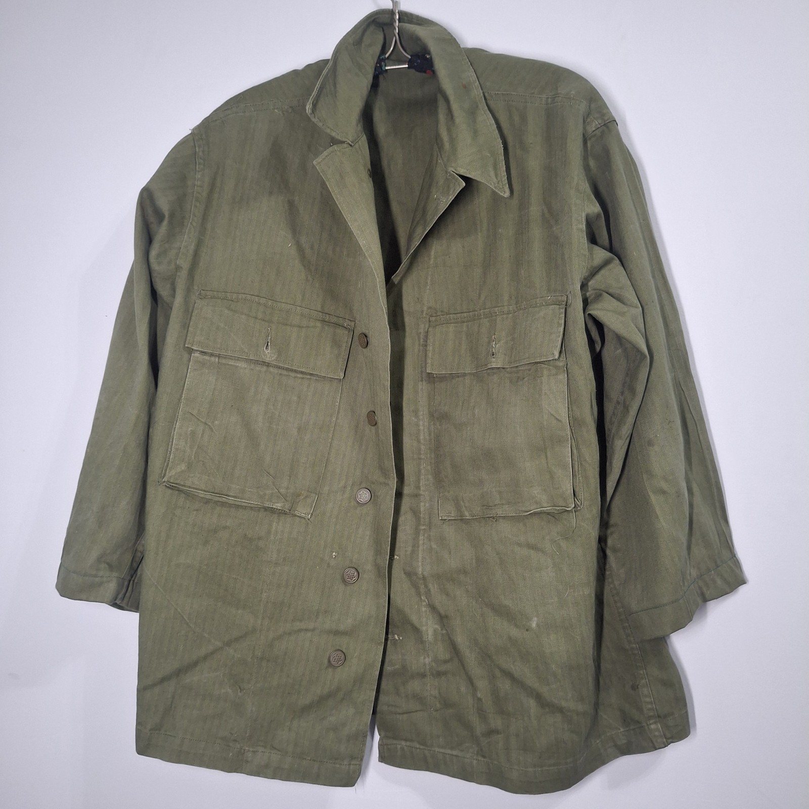 42R WWII US Army M43 HBT Herringbone Twill Utility Jacket 13 Star Buttons 1940s
