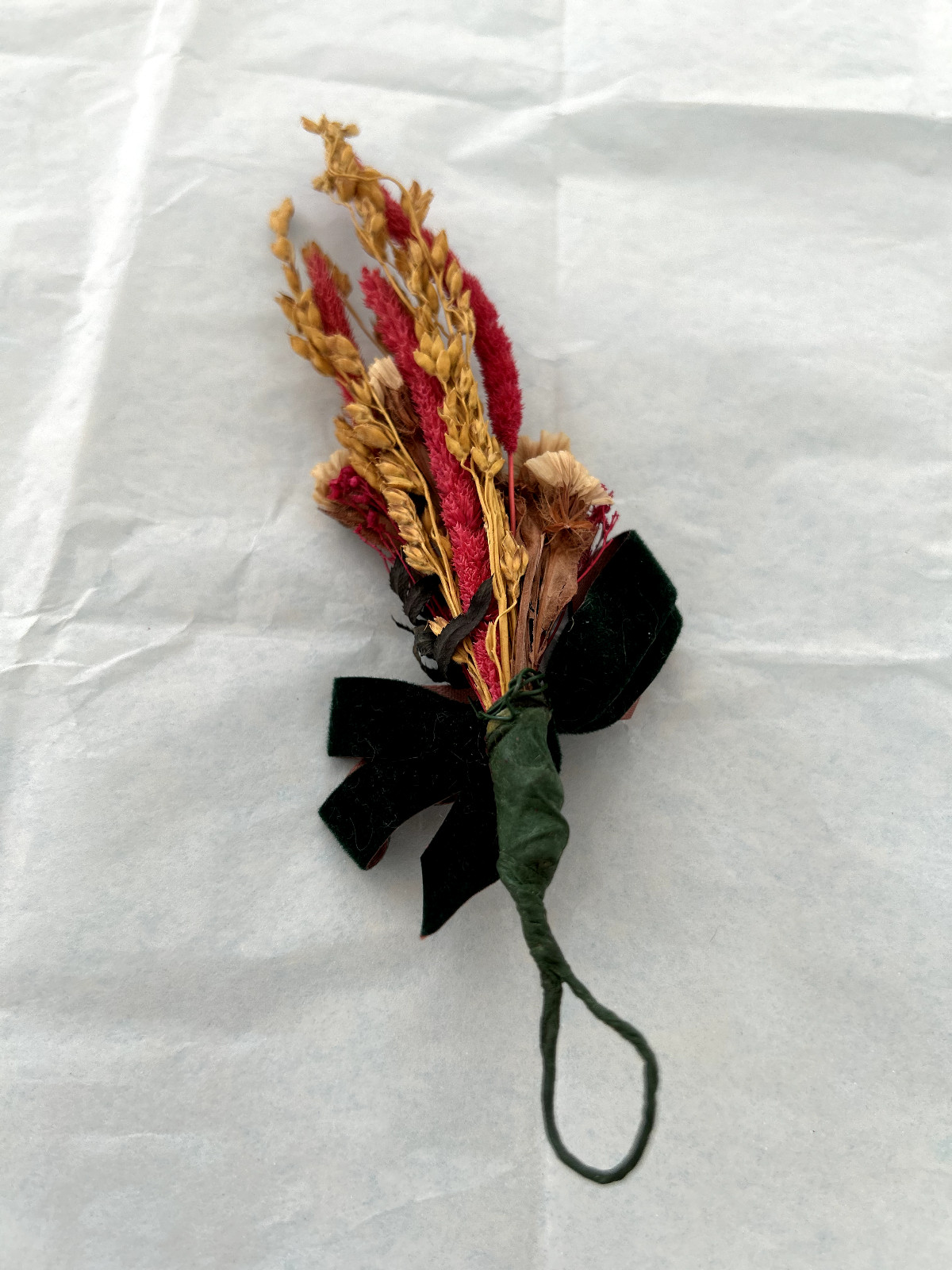 Victorian Chritmas Dried Fower Bouquet Boutonniere  Vintage Nosegay