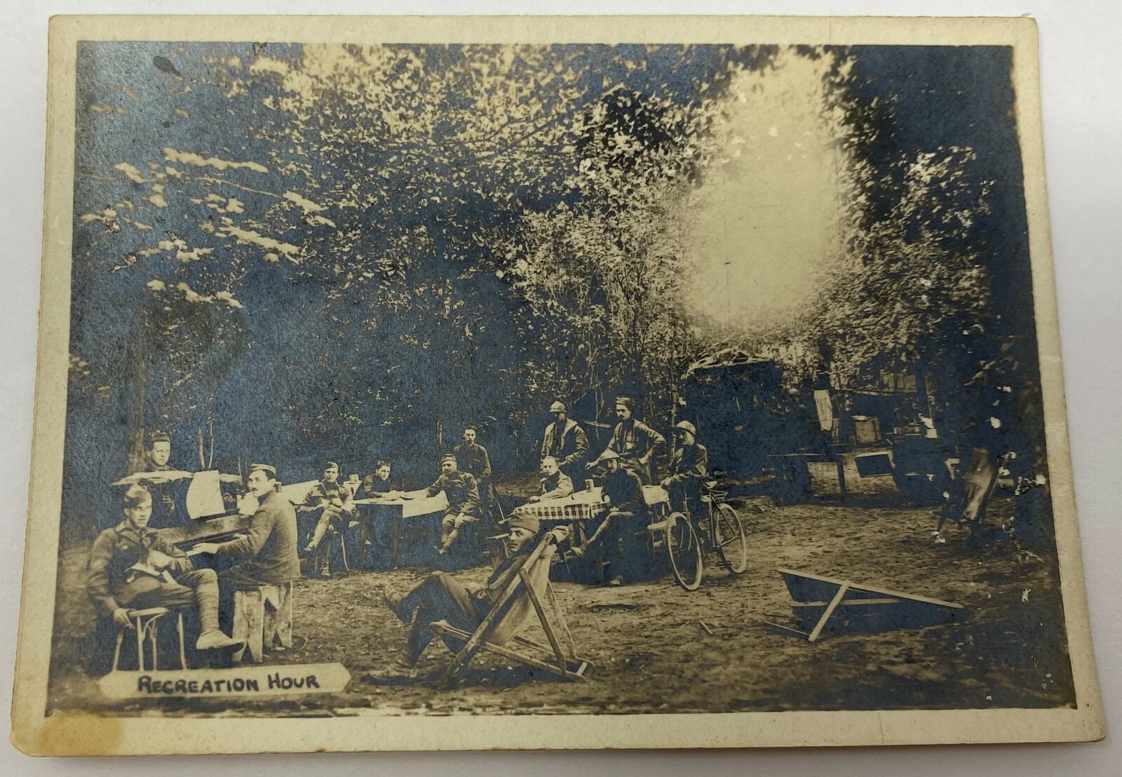 Military Soldiers Recreation Hour Real Photo 