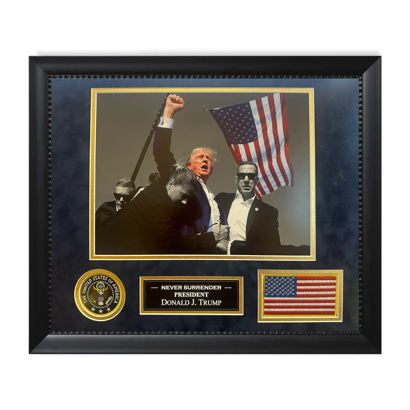 President Donald J. Trump Assassination Attempt Photograph Framed To 16x20 USA President Donald J. Trump Assassination Attempt Photograph Framed To 16x20 USA