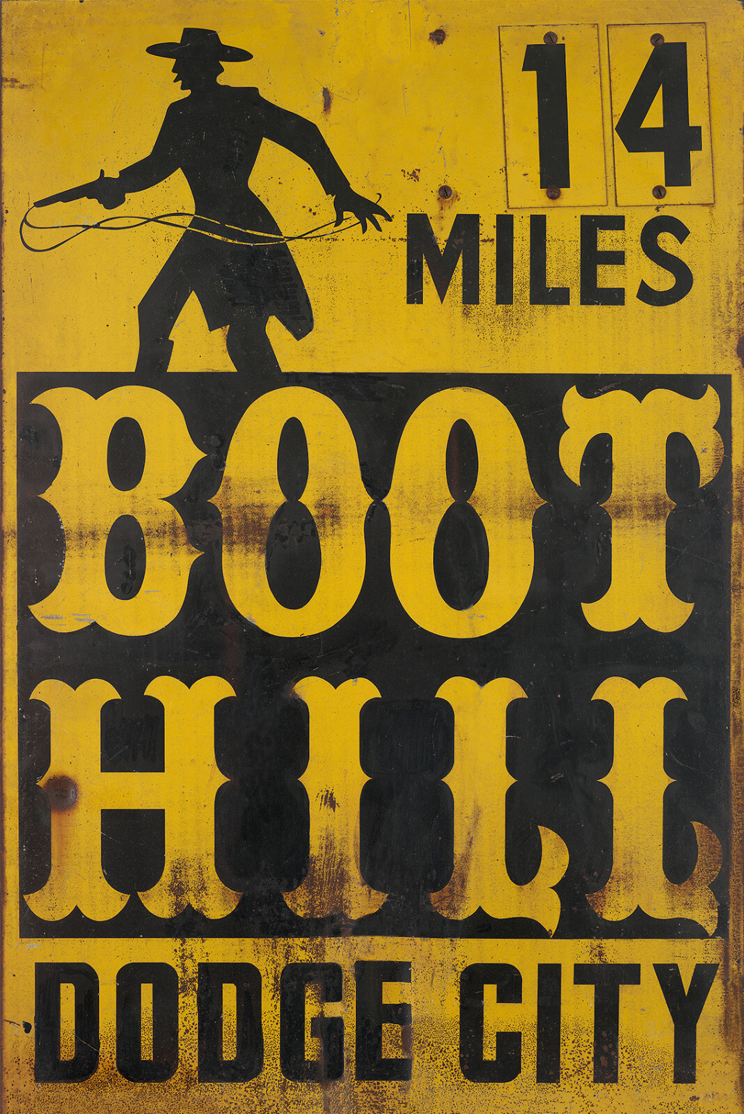 BOOT HILL - DODGE CITY ADVERTISING SIGN BOOT HILL - DODGE CITY ADVERTISING SIGN