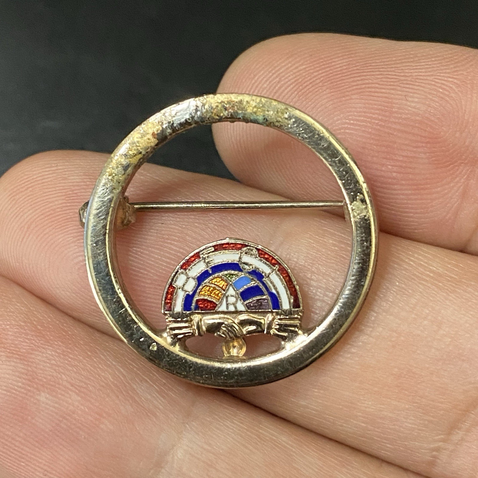 VTG BFCL International Order of Rainbow Girls Hat Lapel Pin Brooch