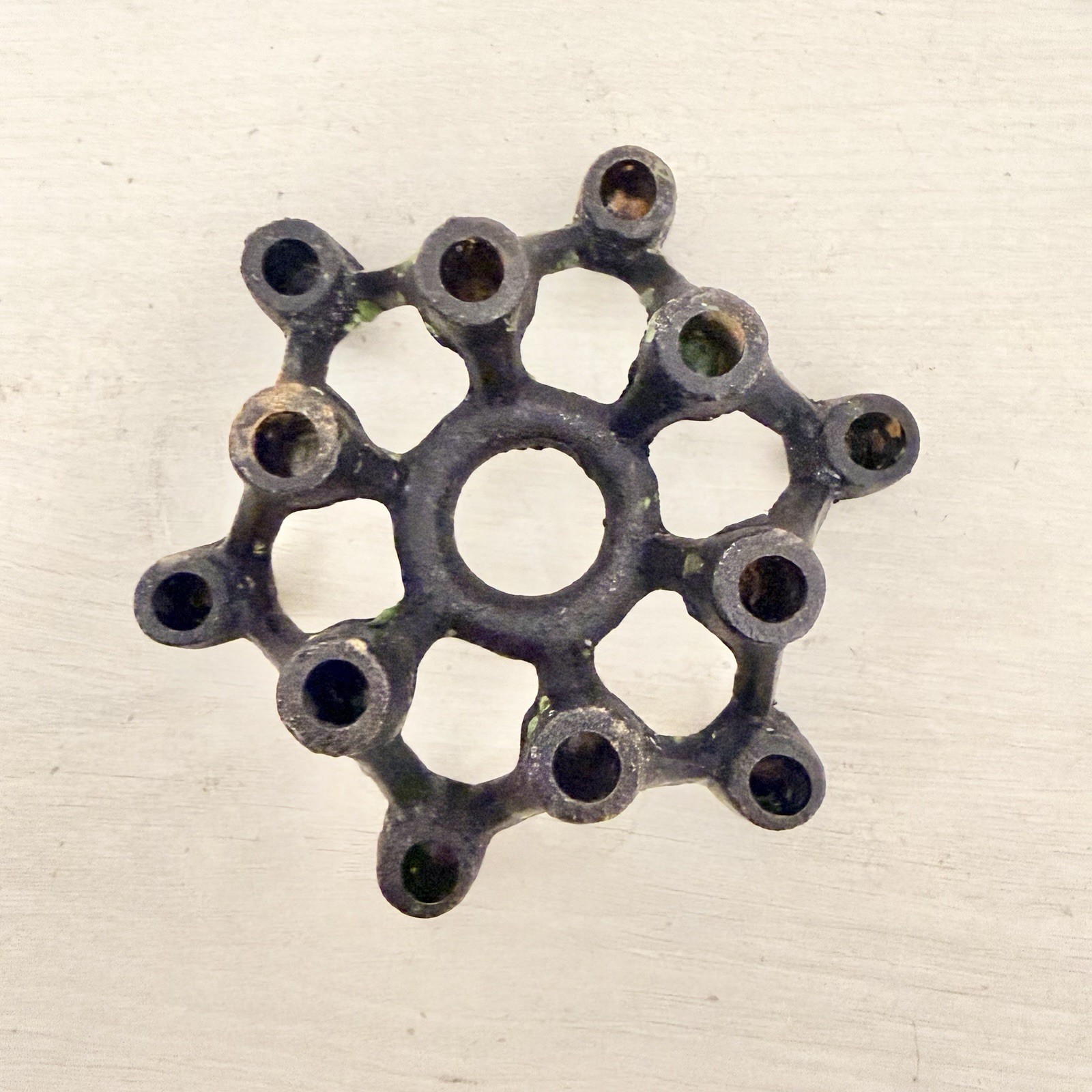 Vintage Cast Iron 12 Candle Holder MCM Brutalist Atomic Scandinavian Decor Vintage Cast Iron 12 Candle Holder MCM Brutalist Atomic Scandinavian Decor