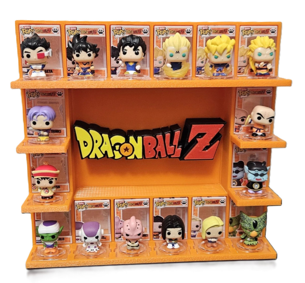 Dragon Ball Z Bitty Pop Display w/ Hanging Strips (3D Printed) Dragon Ball Z Bitty Pop Display w/ Hanging Strips (3D Printed)