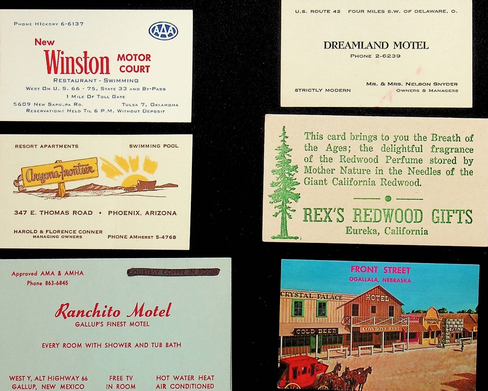 SIX VINTAGE BUSINESS CARDS - EE-57