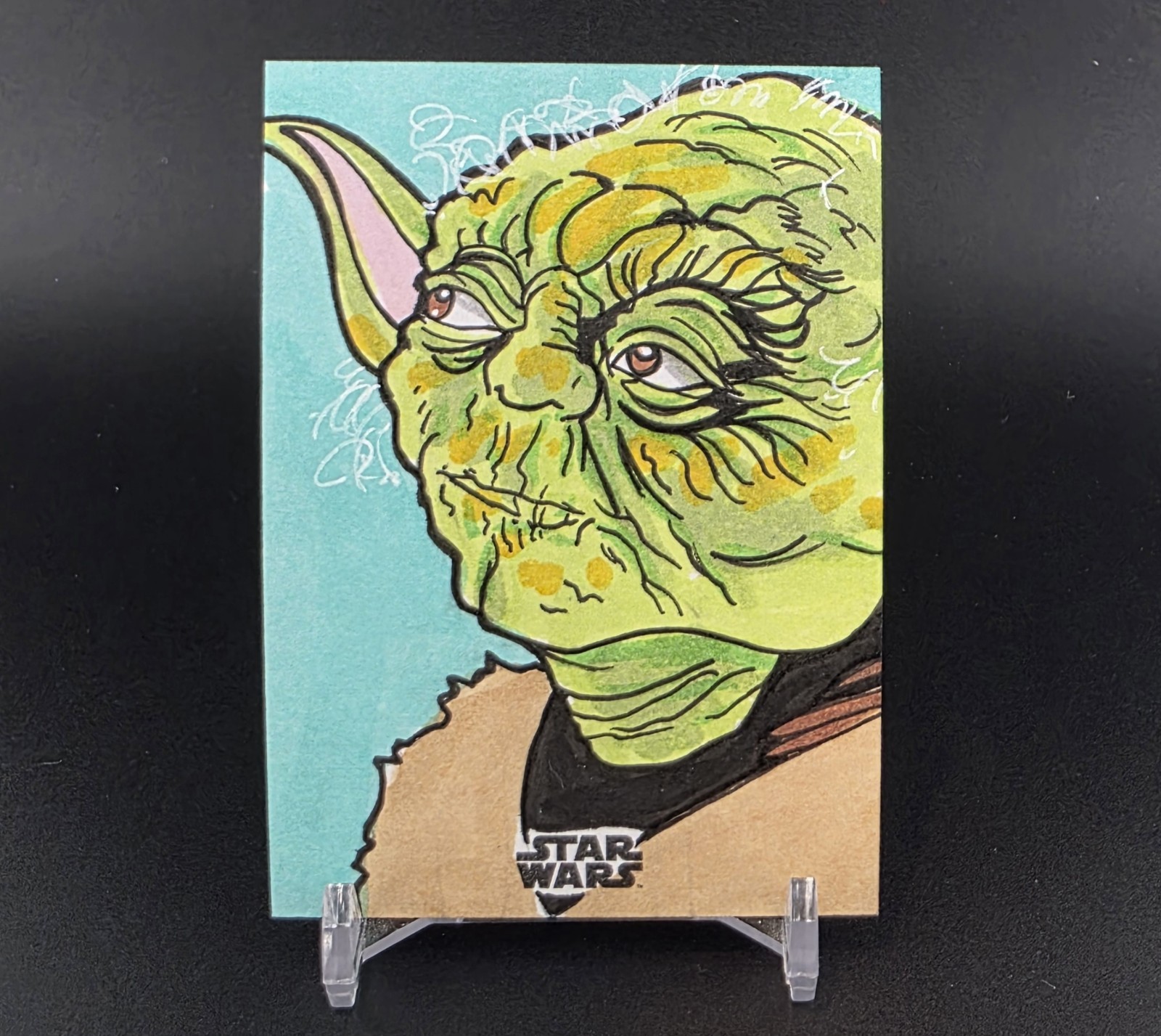2022 Topps Star Wars Finest YODA sketch By Rich Hennemann 2022 Topps Star Wars Finest YODA sketch By Rich Hennemann