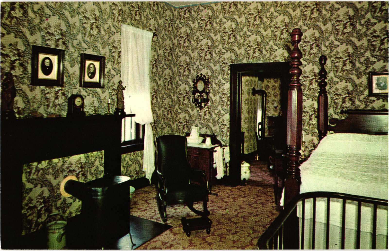 Vintage Mr. Lincoln\'s Bedroom Abraham Lincoln Home Springfield Illinois Postcard