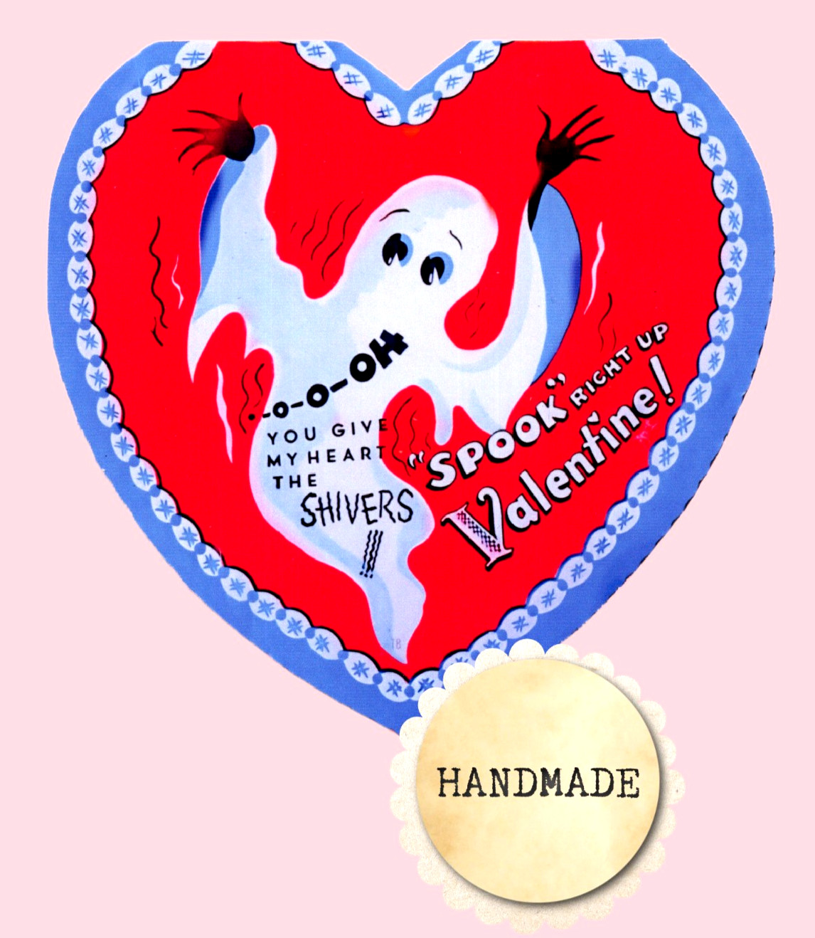 Vintage Style Valentine Card, GHOST \