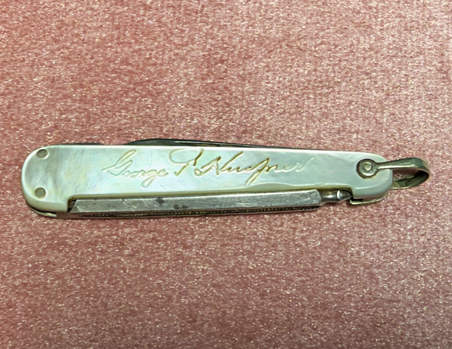 VTG 1920s Remington UMC Mother of Pearl  3-Blade Pocketknife Nail File Lobster 