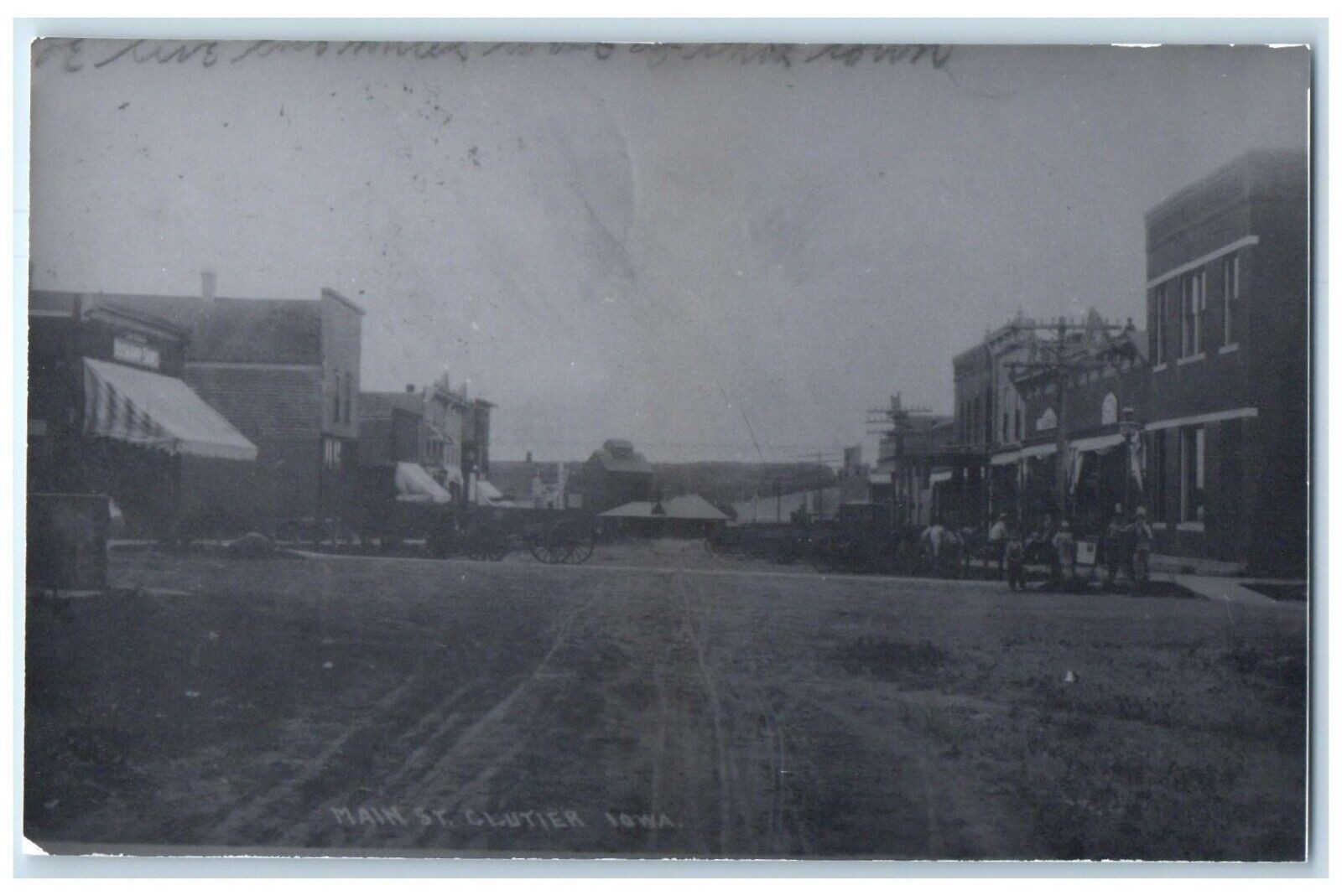 c1960's Main St Clutier Iowa IA Vintage Train Depot Station RPPC Photo Postcard c1960's Main St Clutier Iowa IA Vintage Train Depot Station RPPC Photo Postcard