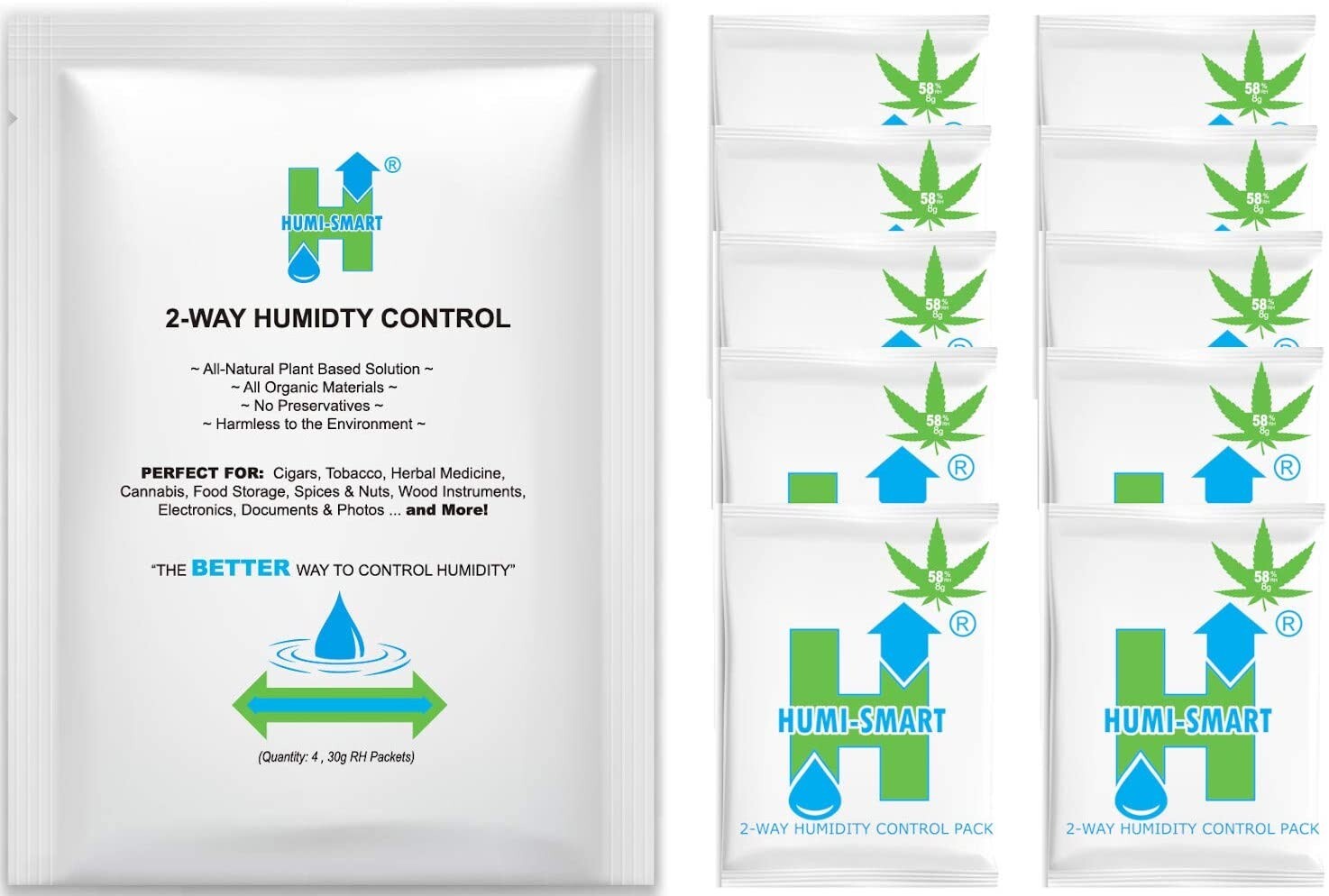 Humi-Smart 58% RH 2-Way Humidity Control Packet – 8 Gram 10 Pack Humi-Smart 58% RH 2-Way Humidity Control Packet – 8 Gram 10 Pack