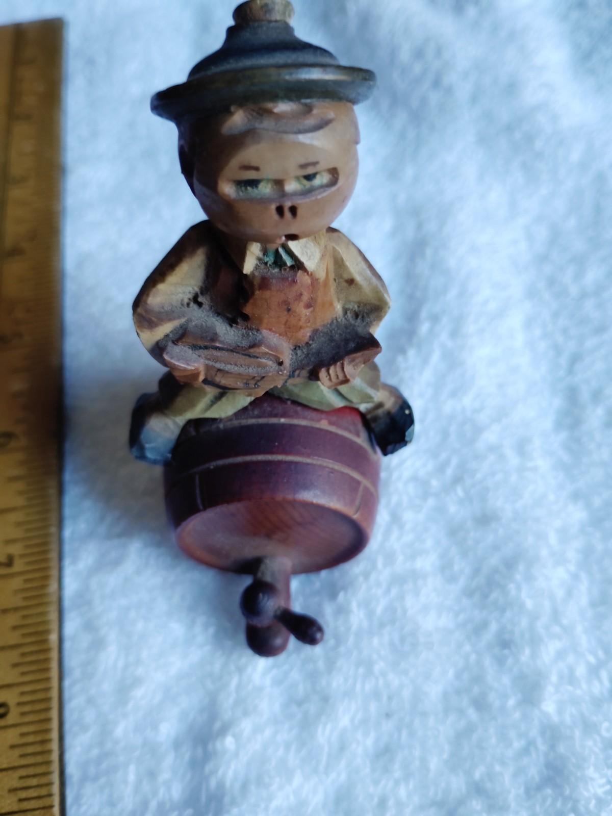 Antique Hand Carved Wood Folk Art Cork Topper Bottle Stopper Antique Hand Carved Wood Folk Art Cork Topper Bottle Stopper