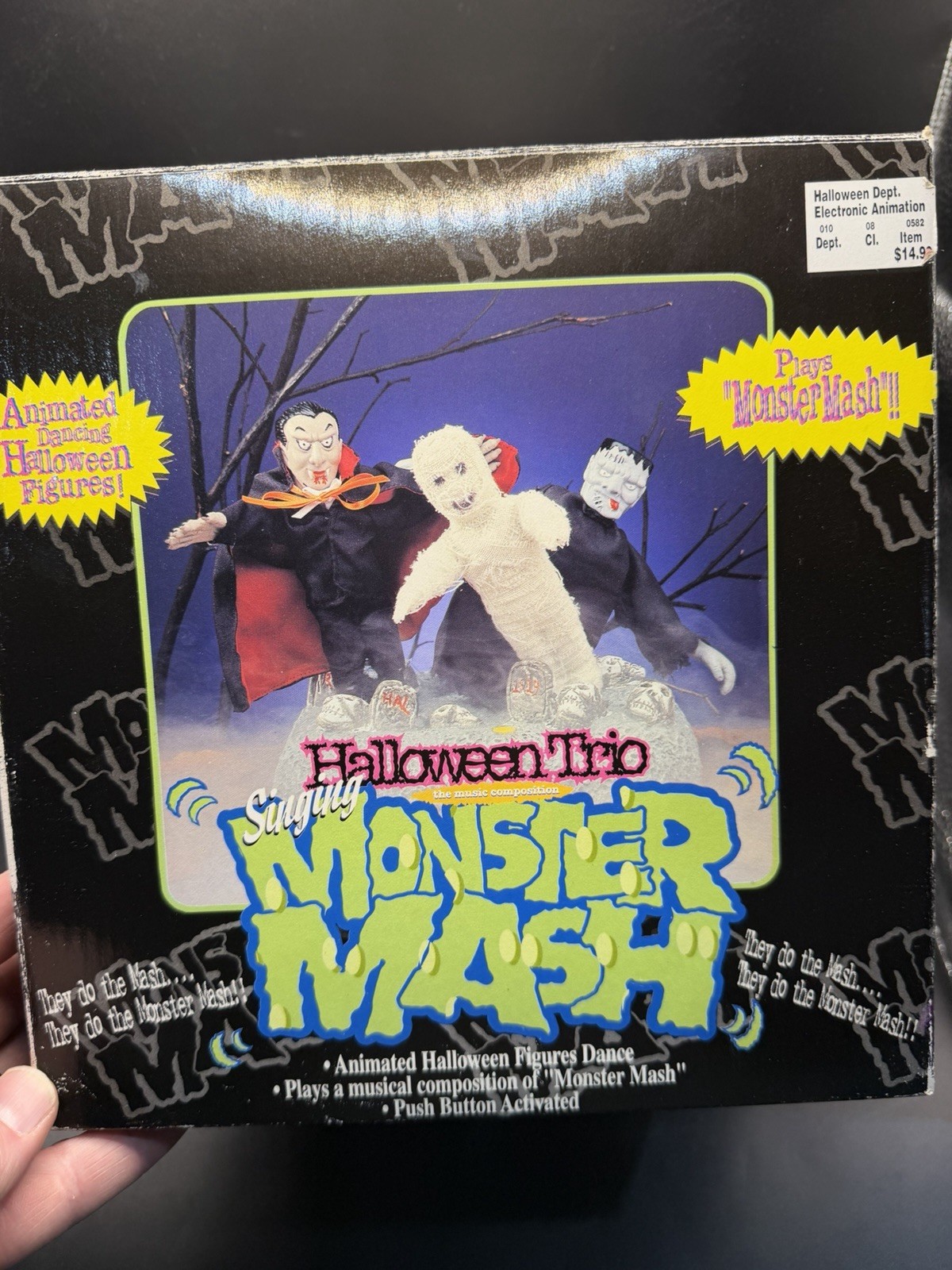 Vtg 1997 Gemmy Monster Mash Halloween Trio Animatronic Sings & Dance Works