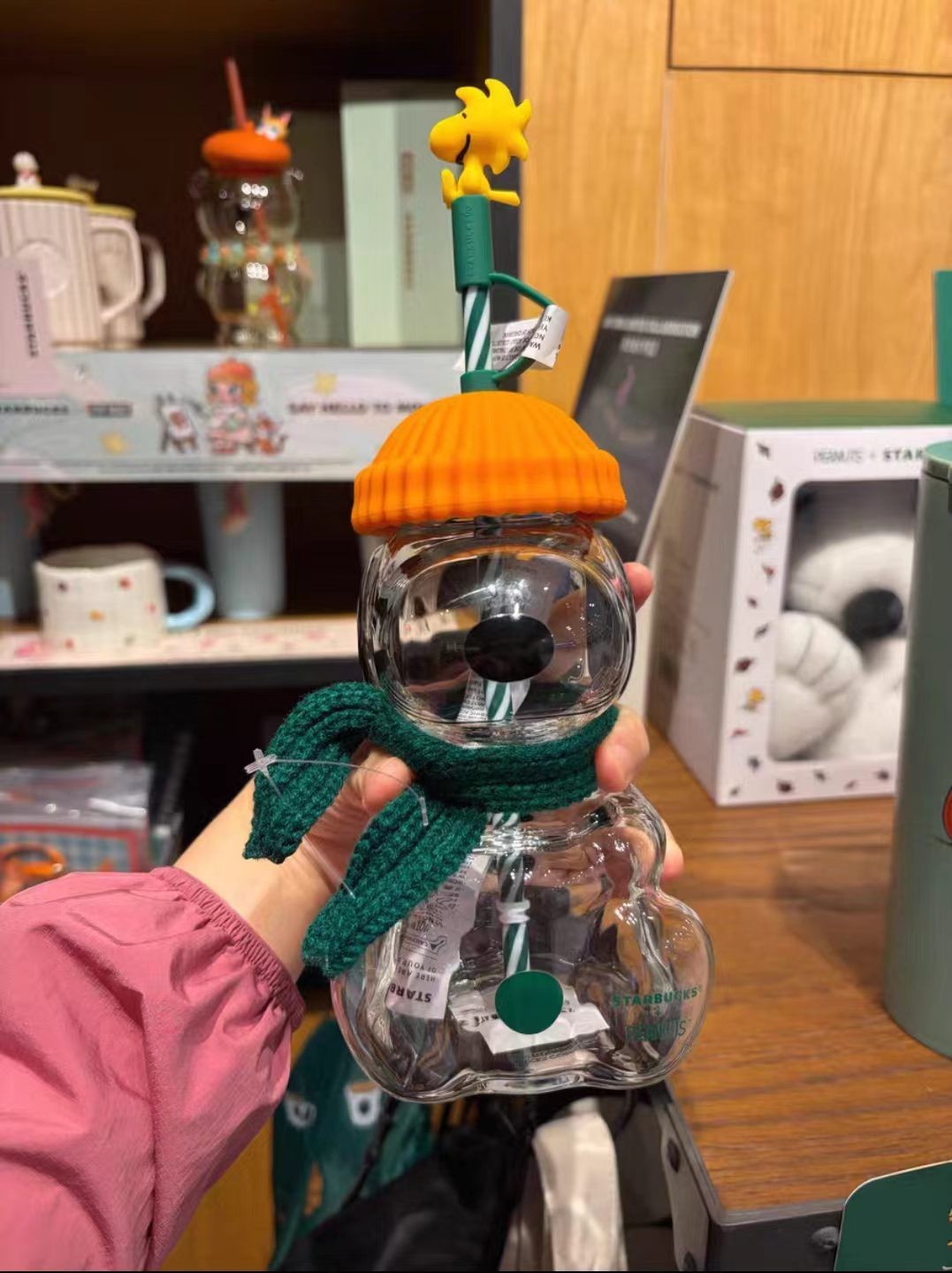 NEW 2026 100% Authentic Starbucks x Peanuts Snoopy Glass Cup Halloween Gift